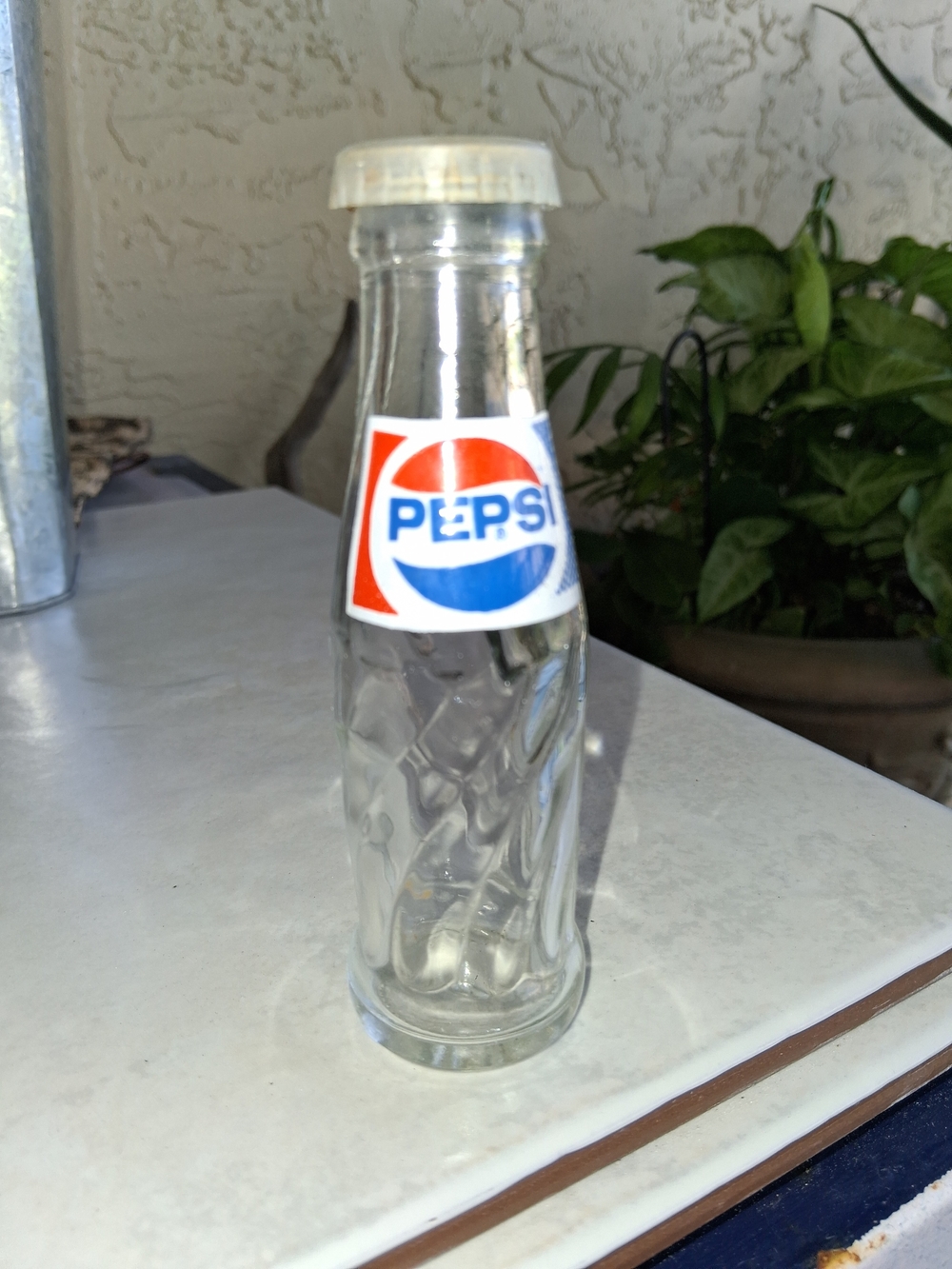 Pepsi Red and Blue Glass Bottle